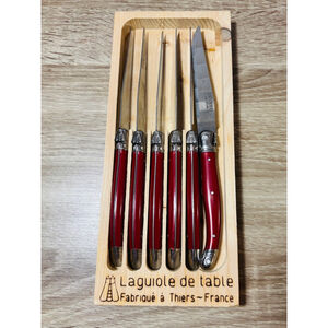 Williams Sonoma Jean Dubost Laguiole Steak Knives, Set of 6 Red Made In France